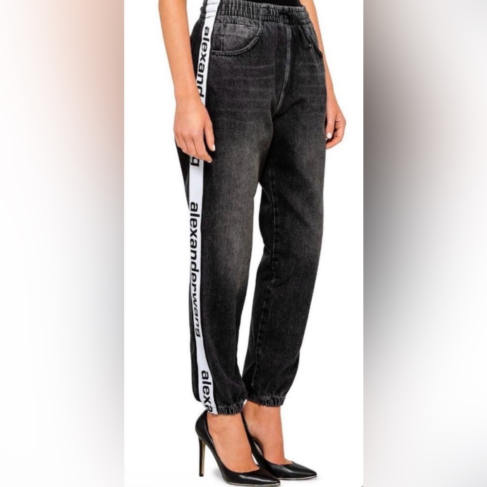 Alexander Wang Charcoal Joggers with Logo Detail